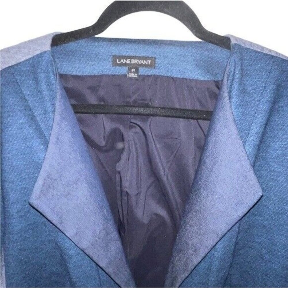 Lane Bryant Women's Jacket Blazer Blue Quilted Panel Size 22 Office Career - Picture 4 of 9